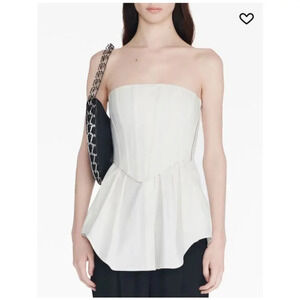 Dion Lee White Cotton Internal Corset Shirting Dress Size US 0